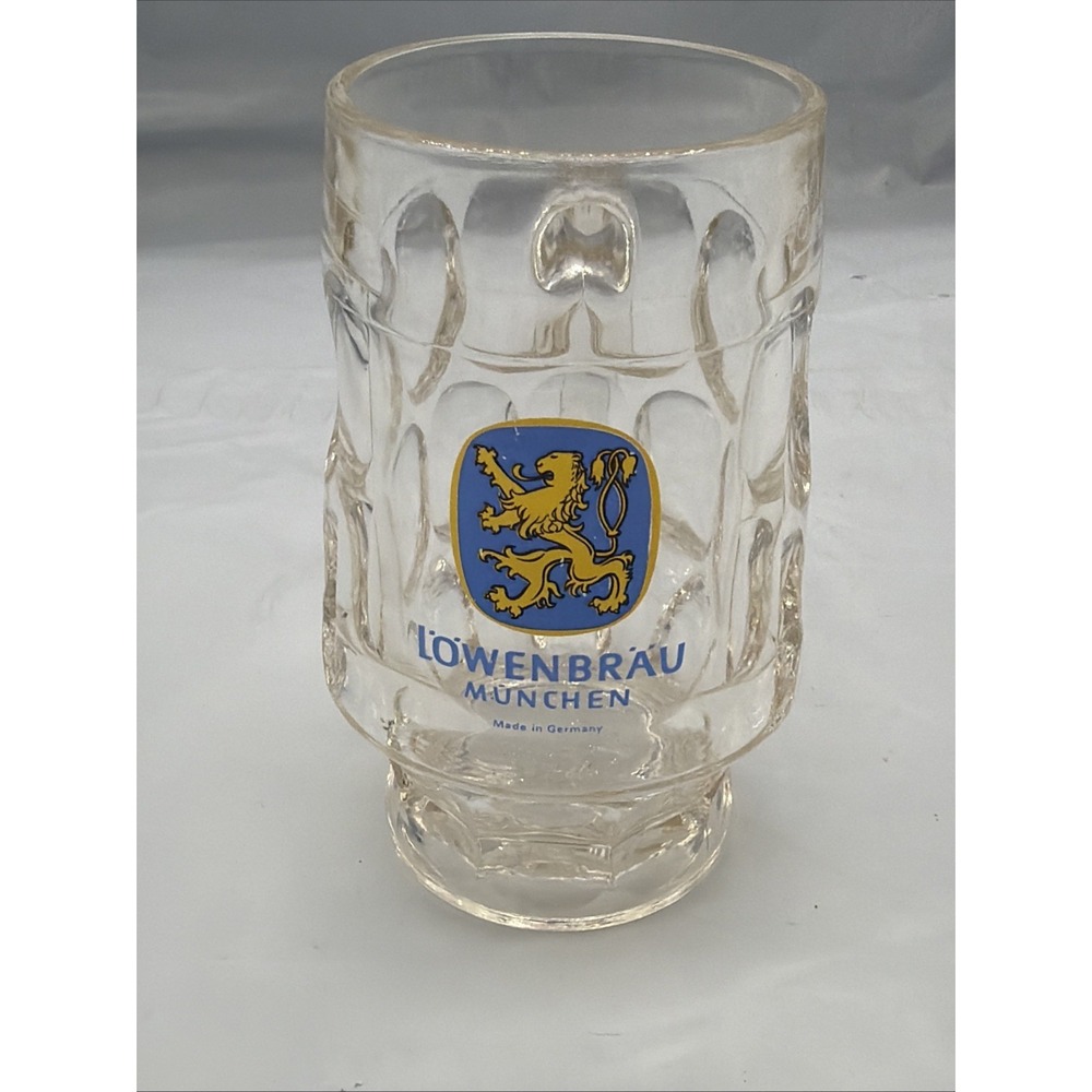 Lowenbrau Munchen Glass Beer Mug .25 Liter 5 1/8" Tall
